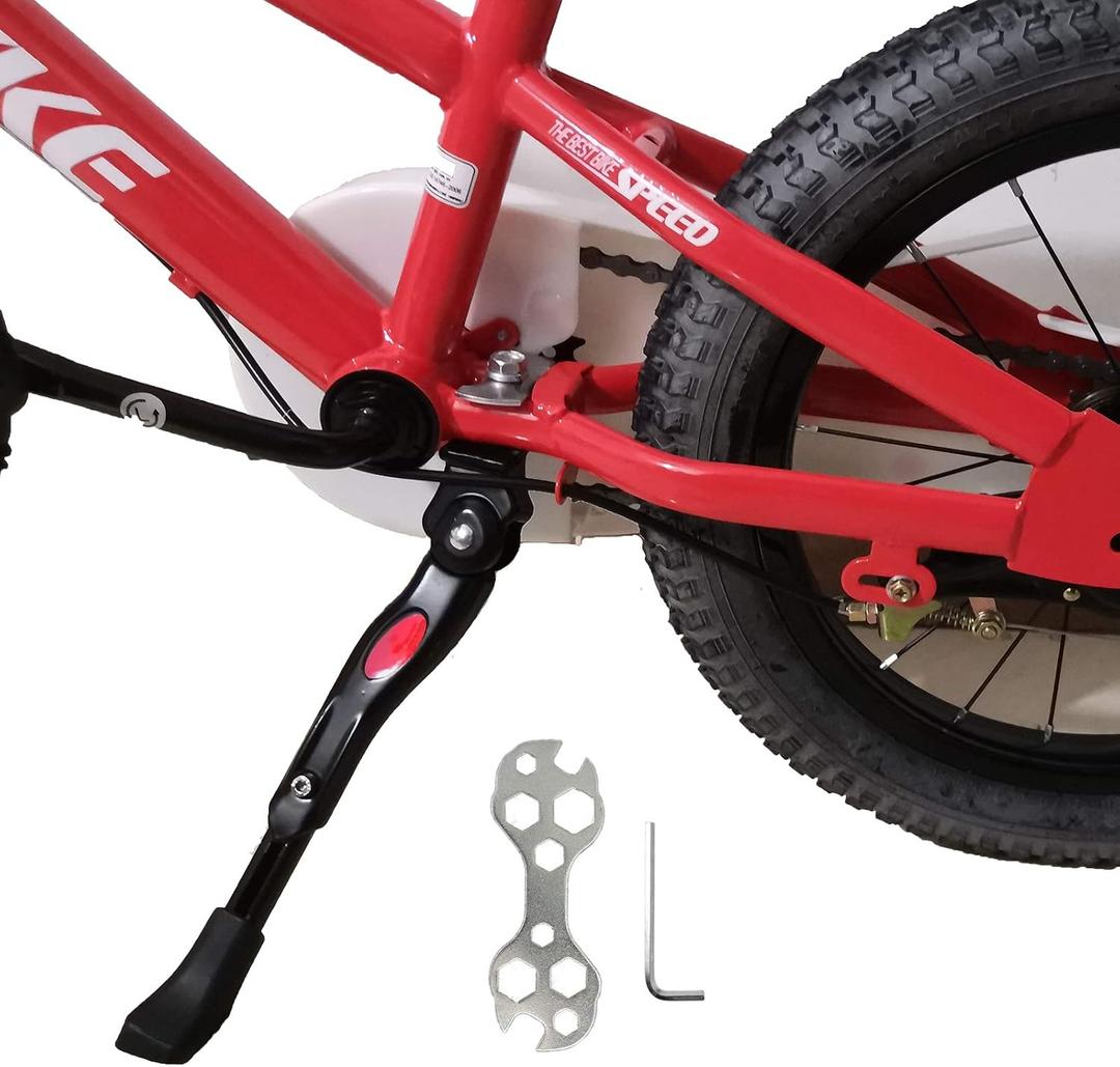 VECKUSON Kickstand for Kids Bike, Bicycle Kickstands Center Mount for 16 18 20 22 Inch Bicycles Adjustable Aluminum Alloy Kickstands for 16-18-20inch 18-20-22inch Mountain Bike