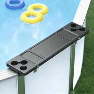 Pool Bar for Above Ground Pool-Pool Bar with 6 Cup Holders Exclusively for Above Ground Steel Wall Pool, 47.2×11.8" Poolside Bar Table, Portable Swim Up Bar, Patio, Pools for Backyard for Pool Party