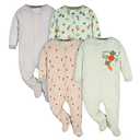 Gerber Unisex Baby 4 Pack 'N Play Footie And Toddler Sleepers, Happy Veggies, Newborn US, Size 0M