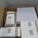 supernal 800pcs Gold Plastic Dinnerware Set,100pcs 10.25" Dinner Plates,100pcs 7.5" Dessert Plates,400 Gold Plastic Silverware,100 Cups,100 Napkins,100 Guest Tableware set