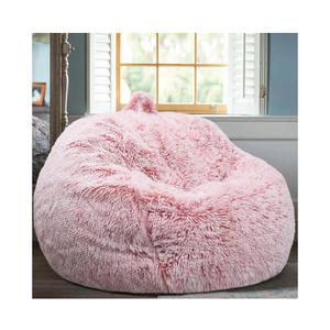 Fluffy Stuffed Animal Storage Bean Bag Chair Cover (No Filler), Faux Fur Comfy Bean Bag Cover for Organizing Plush Toys or Textile, for Adults Teens Kids Girls,purple