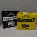 Sinload 2 Set Show Bill Binder with Sleeves for Broadway and Theatre 3 Ring 9.5 x 9.5Theater Program Holder with 40 Sheet Protectors PU Leather Playbill Binders Playbill Holder(Yellow and Black)