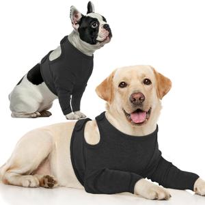 Nanaki Adjustable Dog Leg Protector to Stop Licking, Soft Surgical Recovery Sleeves for Front Leg Injuries, Breathable Wound Cover, Anti-Lick Sleeves (XL(Chest Girth:24.80"-29.92"), Black)