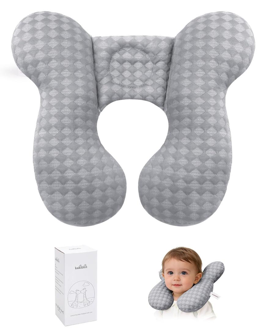 KAKIBLIN Baby Travel Pillow, Upgraded Baby Neck Pillows for Car Seat, Infant Neck Support Pillow for Head and Neck,Newborn Head Support for Car Seat,Pushchair