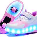 Ehauuo Unisex Roller Shoes Kids Sparkling Wheels Shoes Girls Light up Roller Skates Sneakers Boys Rechargeable Flashing Sneakers for Gift, Size: 7 Big Kid