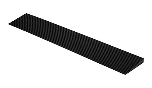 CINNYE 1.2'' Rise Solid Rubber Wheelchair Ramp,Threshold Ramp Used for Thresholds,Doorways and Bathroom (High:1.2 Inch(Pack of 1)) Black