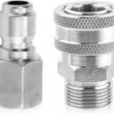 4 x 2pcs Fast Connect Pressure Washer Fittings, Stainless Steel Pressure Water Gun Connectors 1/4 Fast Connect Plug(Female External Thread, Male Internal Thread)