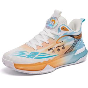 Mens Womens Basketball Shoes Fashion Sneakers Athletic Comfortable Breathable Leightweight Lace-Up Outdoor Non Slip Sport Shoe Blue Size 8