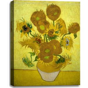 msspart Sunflowers by Vincent Van Gogh Canvas Wall Art Flower Vase Painting Giclee Print Floral Picture for Home Decor 16"x24"
