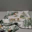 Winter Pillow Covers 18x18 Set of 2 Rustic Deer Tree Cabin Brown Auqa Winter Themed Style Forest Print Decorative Outdoor Pillowcases Christmas Farmhouse Throw Cushion Case Decor for Couch Sofa Bed (White)