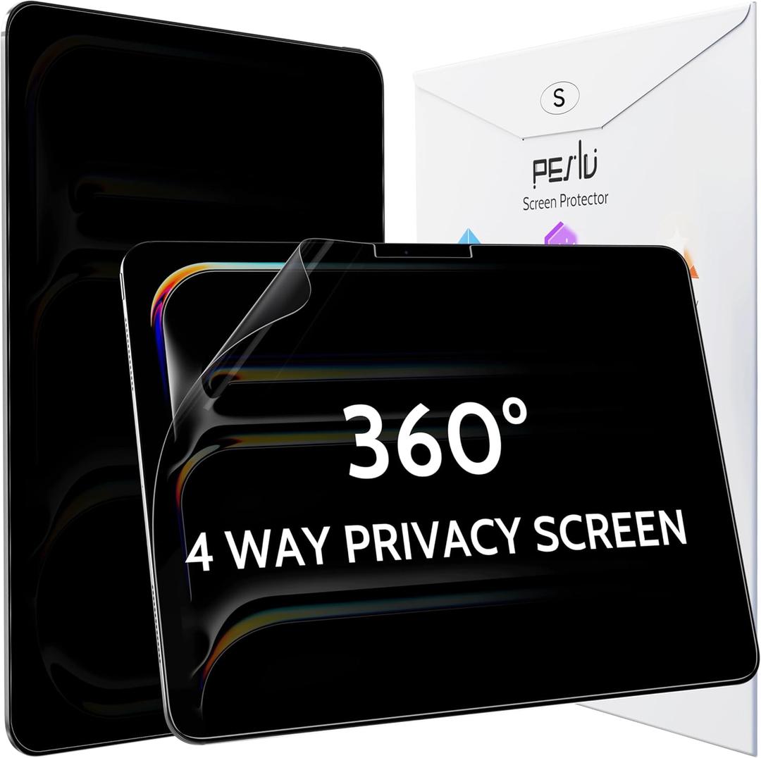 360 Privacy Screen for iPad Pro 11 Inch M4/M5 [2024/2025 5th/6th Gen], Anti Glare Blue Light Spy Filter Private Cover, High Sensitive Bubble-Free Easy Install Black Security Protector