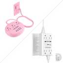 Pink Extension Cord 5FT - Wall Outlet Extender with Screw