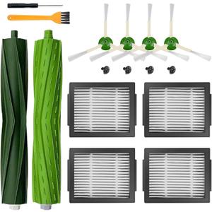 Replacement Parts for Roomba iRobot i7 i7+ i3 i3+ i4 i4+ i5 i5+ i6 i6+ i8 i8+ E5 E6 E7 I,E &j7 j6 j5 and Plus Version,(1 Set Rubber Brush,4 Side Brush)