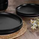 HaWare Stoneware Dinnerware Sets, 18-Piece Plates and Bowls Set for 6, Dishes Set for Home Restaurant, Matte Black