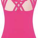 Phineein Girls Sleeveless Ballet Gymnastics Leotards - Kids Athletic Crisscross Back Dancewear Unitards (10-12Y, Plum)
