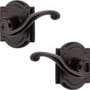 Baldwin Madrina, Entry Door Handle Reversible Lever with Keyed Lock Featuring SmartKey Re-key Technology, in Venetian Bronze