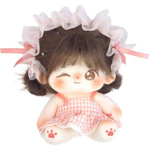 CALEMBOU Plush Doll, 20cm Cute Cotton Dolls with Skeleton, Anime Plushies Soft Stuffed Dress Up Doll, Kawaii Plush Toys Rag Dolls with Clothes Birthday Gift for Girls (Doll&Clothes-Winkii)