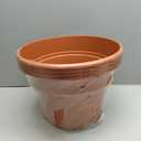 8 Inch Plastic-Flower Pot-for-Indoor Plants, 4 Pack Large Outdoor Planter Pot with Drainage Holes & Saucers, Resin Decorative Garden Pots Planters (Terracotta)