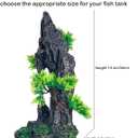 Large Fish Tank Decorations - Mountain View Aquarium Ornament with Tree House Cave Bridge,Mountain E