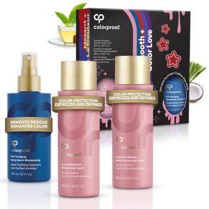 ColorProof Smooth Gift Set  Smooth Shampoo and Conditioner (8.5 Fl. Oz.) with Pre-Tox Spray (6.7 Fl. Oz.)  Color Safe Shampoo and Conditioner Set for Frizz-Prone, Color-Treated Hair