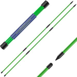 Seticek Golf Alignment Sticks 2 Pack,Upgraded 48" Collapsible Alignment Stick Golf Training Aid for Aiming, Putting, Swing Trainer, Golf Training Sticks with Clear Tube Case (Green)
