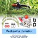Carburetor Kit 530071811 Replacement for Poulan Pro PP025 PP125 P4500 P4500F PP258TP PP25E C1U-W19 358.791530 25cc