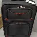 ROPLUS Softside Expandable Luggage with 4 Spinner Wheels, Durable Carry-On Luggage Suitcase (Black, 21-Inch)