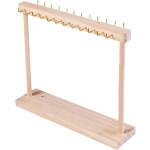 1Pc Wooden Jewelry Organizer Shelf Necklace Storage Rack Jewelry Display Stand Necklace Tabletop Holder Jewelry Hanger Display with 24 Gold Hook for Displaying Selling Jewelry Necklaces Bracelets