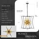brfaixla Modern 23.2" Black Gold Sputnik Chandelier for Dining Room Industrial Retro Geometric 12-Light Ceiling Pendant Light Fixture for Kitchen Island Bedroom Living Room Hallway Entryway Foyer