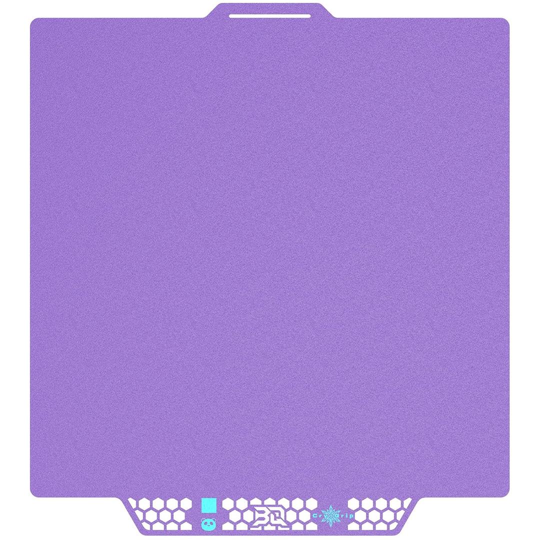 BIQU CryoGrip Pro Glacier Build Plate for Bambu-Lab X2D P2S P1S P1P X1C X1E A1 3D Printers, Double-Sided Fine Textured Spring Steel Sheet, Firm Adhesion, 257x257mm, Purple