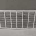 HVAC Premium 32'' x 12'' [Duct Opening] Flat Stamped Steel Return Air Grille - Sidewall and Ceiling - HVAC Vent Duct Cover - White [Overall Size: 33.75''w X 13.75''h]