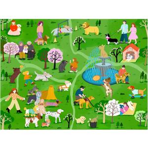Jigsaw Puzzles for Adults 500 Pieces, Park Party of Dogs Puzzle, Challenging Funny Game with Family Friends