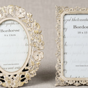 2 Pack Vintage Picture Frame, Display 4 x 6 inch Picture, Oval & Rectangle Decorative Antique Photo Frame for Tabletop, Home Dcor