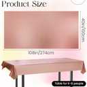 Just Shimmer 2 pcs Rose Gold Tablecloth Plastic -Stunning Metallic Matte Finish, 40" x 108" Bachelorette Table Cloth, Perfect for Wedding Birthday Party Anniversary Event Bridal Shower Decorations