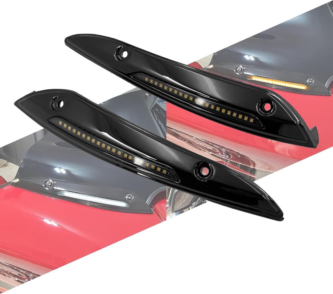 Windscreen Trim LED Light Windshield Turn Signal Lamp Running Fit for Harley Road Glide Special Limited FLTRX FLTRXS FLTRU FLTRXSE 2015-2024 (Black)