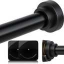 STARLATTA Long Tension Shower Curtain Rod 31-120 Inch (10ft): 1.1" Dia Rustproof Stainless Steel, No Drilling Heavy Duty, Adjustable Room Divider for Bathroom Window, Matte Black