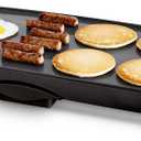 GreenLife 20” Extra Large Electric Griddle, Non-Toxic PFAS & PFOA-Free Ceramic Nonstick, Temperature Control, Quick Even Heating, Removable Drip Tray, Pancakes, Eggs, Sausage, Easy Clean, Black