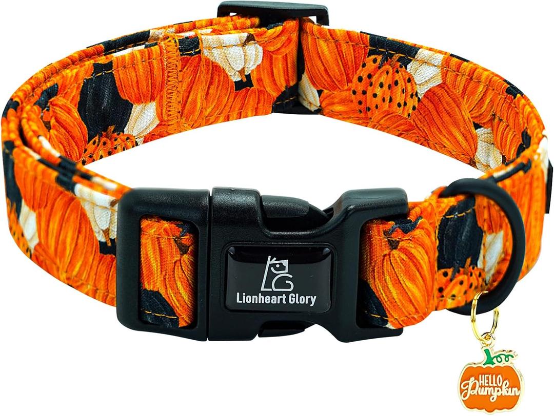 Halloween Dog Collar,Pumpkin Fall Dog Collars for Large Puppy Dogs Party