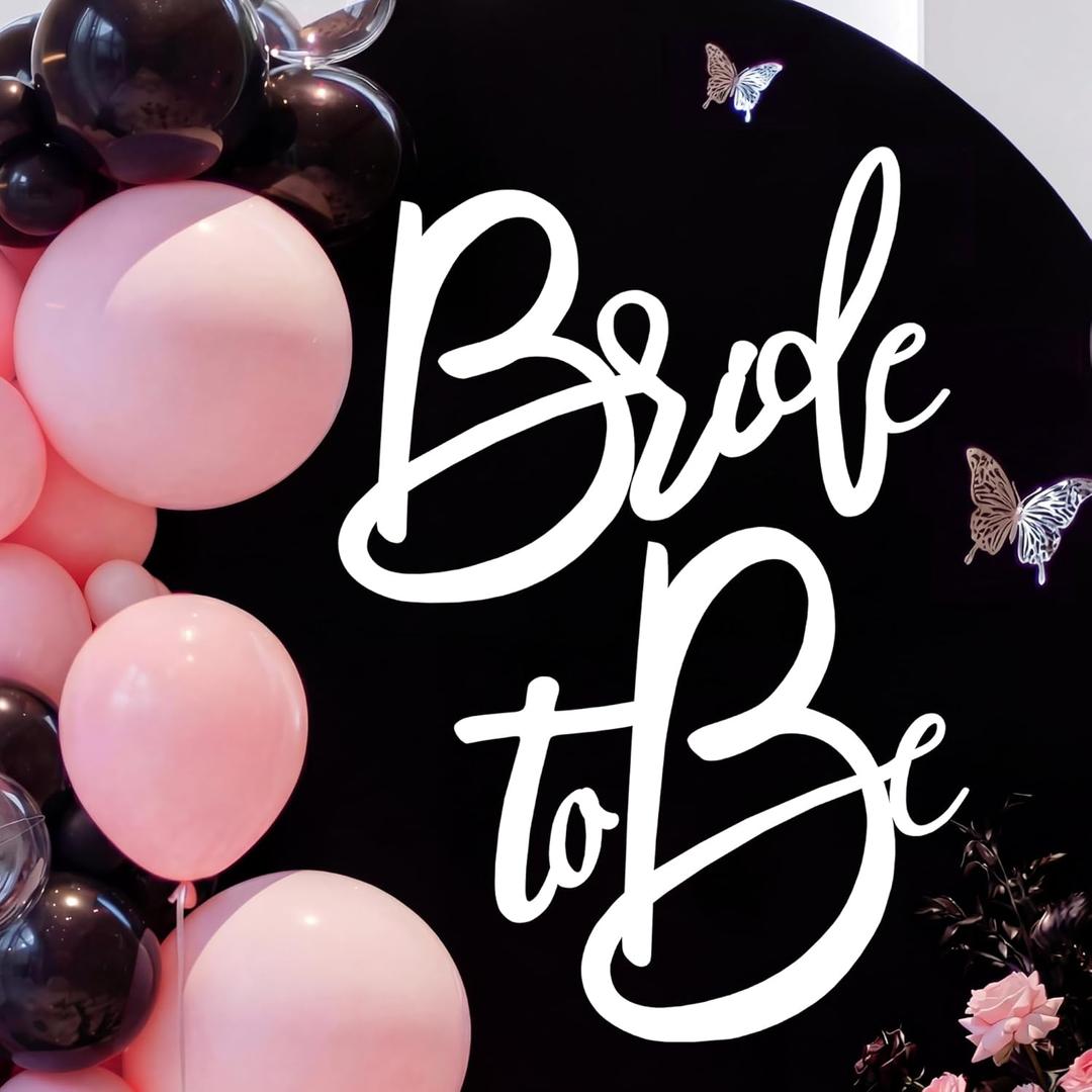 Wokceer Bride to Be Sign for Wedding Backdrop White Bride to Be Bridal Shower Sign 15.2 Inch for Party Balloon Arch Photo Props Bachelorette Engagement Wedding Decorations