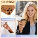 jueaes Cute Bow Case for iPhone 15 Pro with Finger Hand Wrist Strap