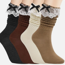Slouch Socks for Women Long Knee High Socks Khaki, Oatmeal, Caramel & Dark Grey 4XL