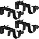 4 Pack Adjustable Curtain Rod Bracket Attachment for Outside Mounted Blinds,Fit for 1.3 - 2 inches Wide Track,No Drill Curtain Rod Holder for Externally Mounted Blinds Drapery Rods