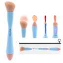 4-in-1 Makeup Brush, Makeup Sponge, Blush Blending, Eyeshadow, Eyebrow & Liner Lip Face Foundation All-in-One Brushes Travel Makeup Brush Set Mini Makeup Tools Kit, Cosmetics Gift for Women