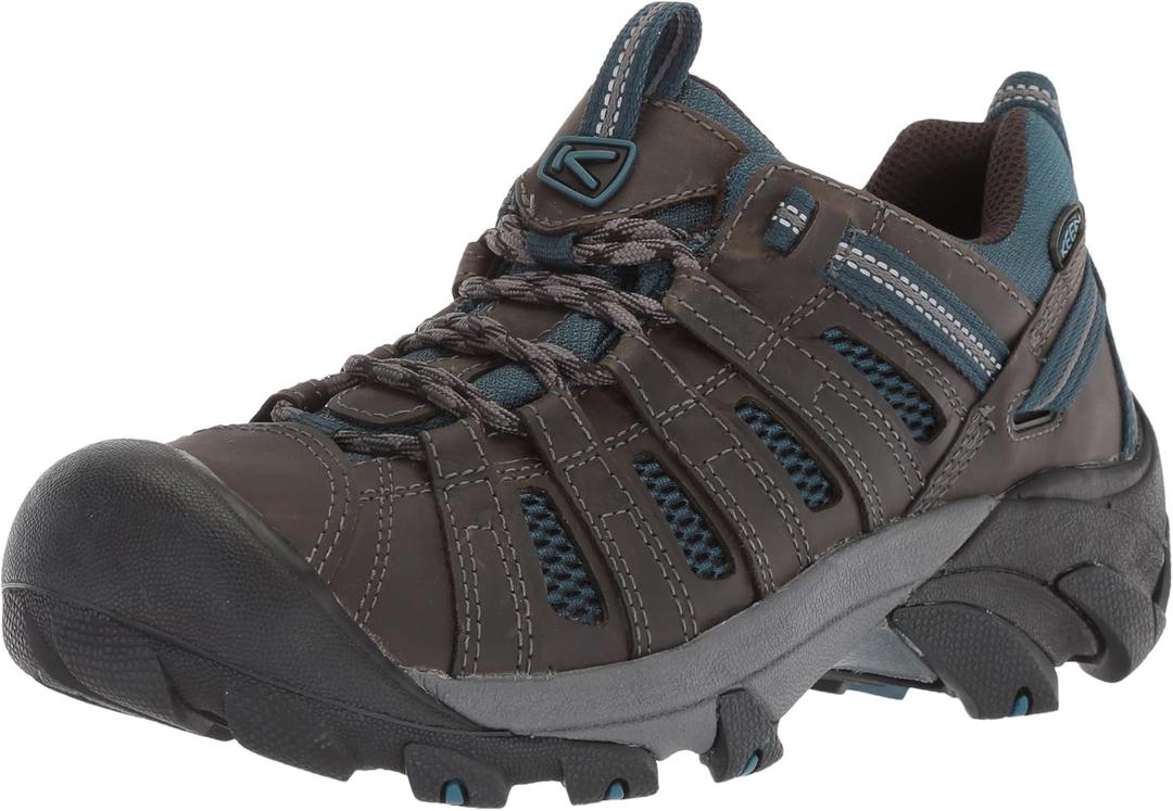 KEEN Men's Voyageur Low Height Breathable Hiking Shoes, Alcatraz/Legion Blue, 8.5 Medium US