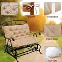 Swing Cushion Replacement Outdoor Porch Waterproof Bench Cushion 2-3 Seater Washable Bench Replacement Cushions for Outdoor Patio Porch Swing Cushions, 60x40in