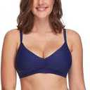 Body Glove Women's Smoothies Drew Solid D DD E F Cup Bikini Top Swimsuit (Medium)