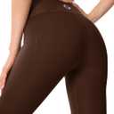 High Waisted Leggings for Women 25"/28" Inseam with Pockets Tummy Control Buttery Soft Yoga Pants (Brown, XS)