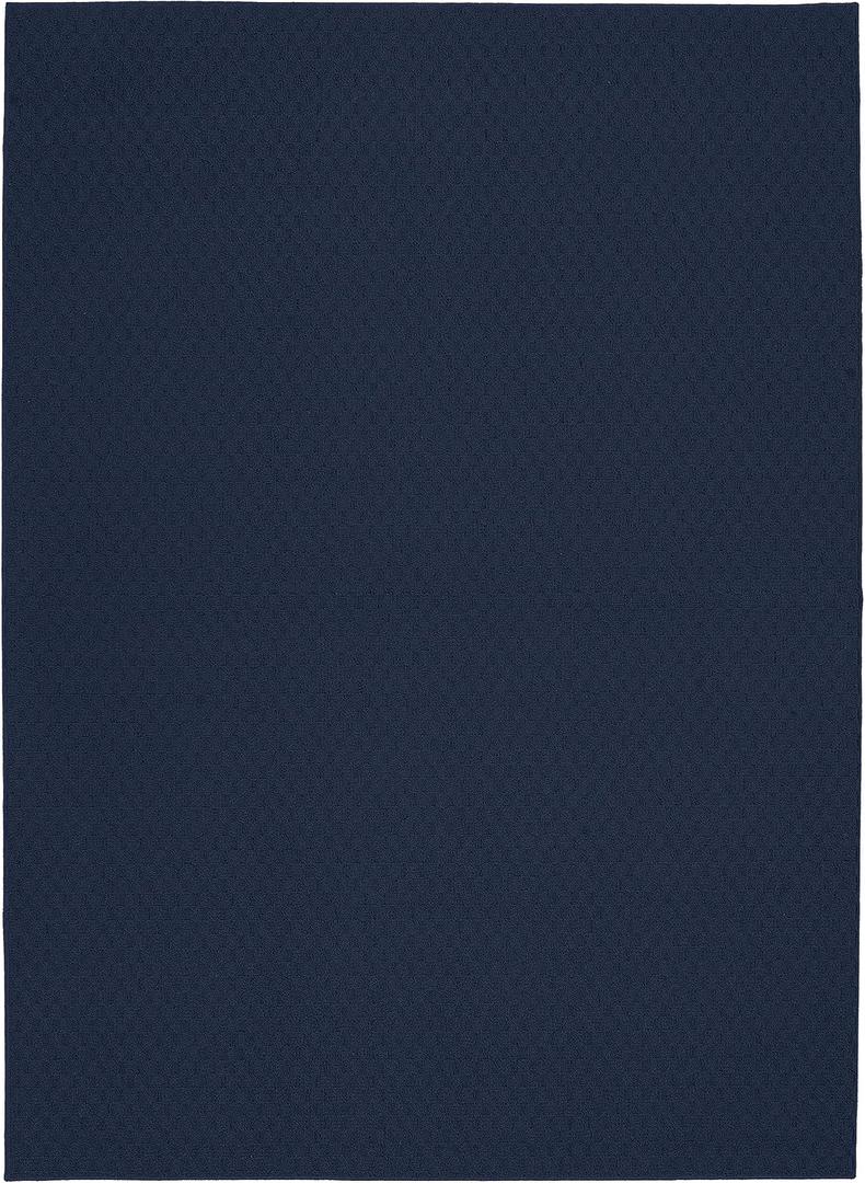 Garland Rug Town Square Navy Blue 5' x 7' Non Slip Area Rug for Living Rooms & Hallways, Stylish & Durable for High-Traffic Areas