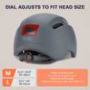 Adult Bike Helmet with Light - Dual Certified for Bicycle Scooter Skateboard Road Cycling Skating Helmet (Medium, Matte Gray)
