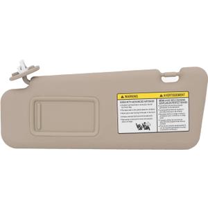 Car Sun Visor Replacement for 20082013, Left Driver Side Sun Visor with Makeup Mirror, Beige Blocking Interior Sunshade Sunvisor for